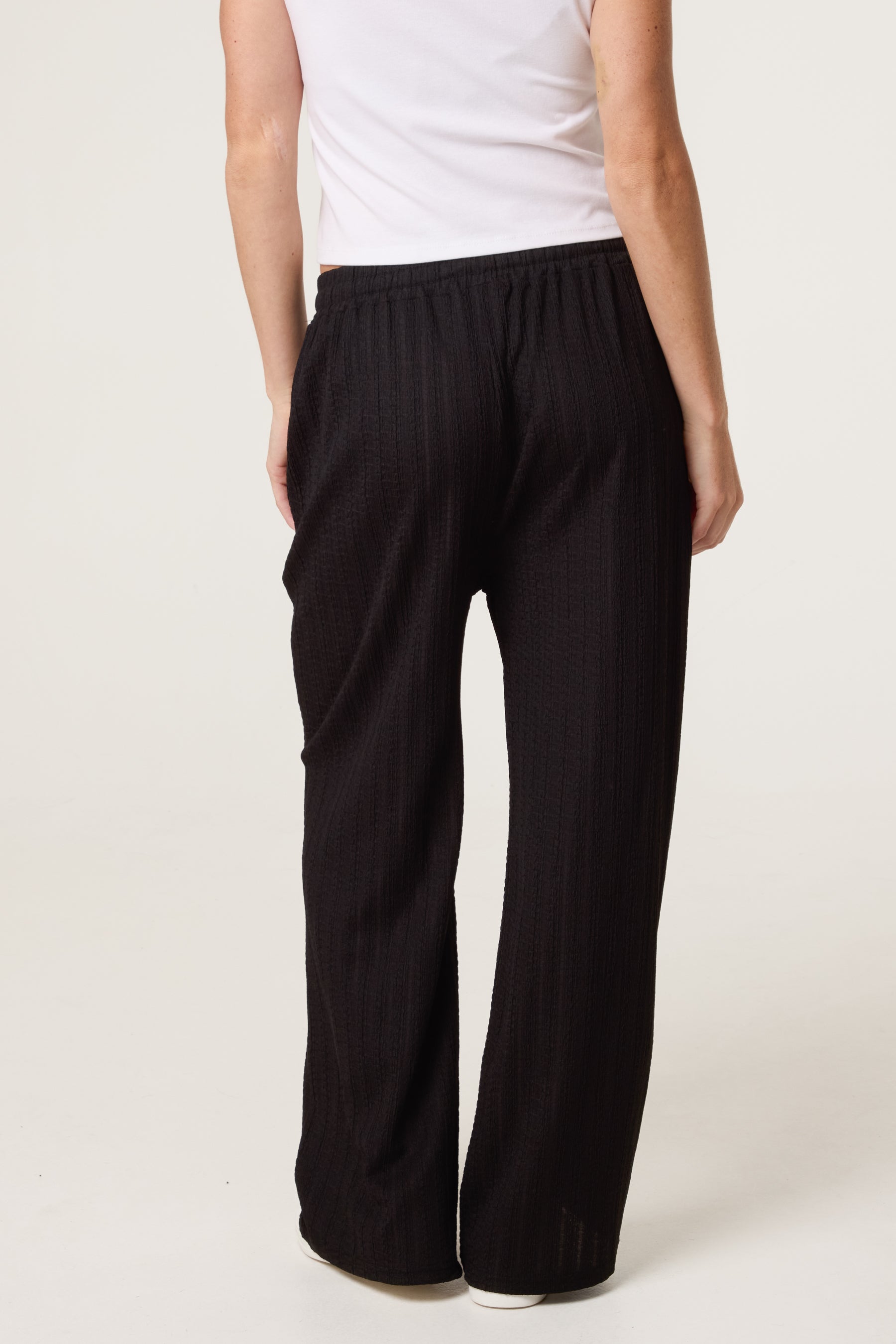 Striped Texture Drawstring Trousers