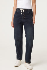 Top Stitch Barrel Leg Jeans