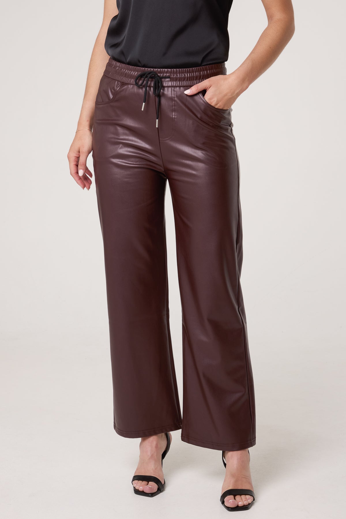 PU Wide Leg Trouser