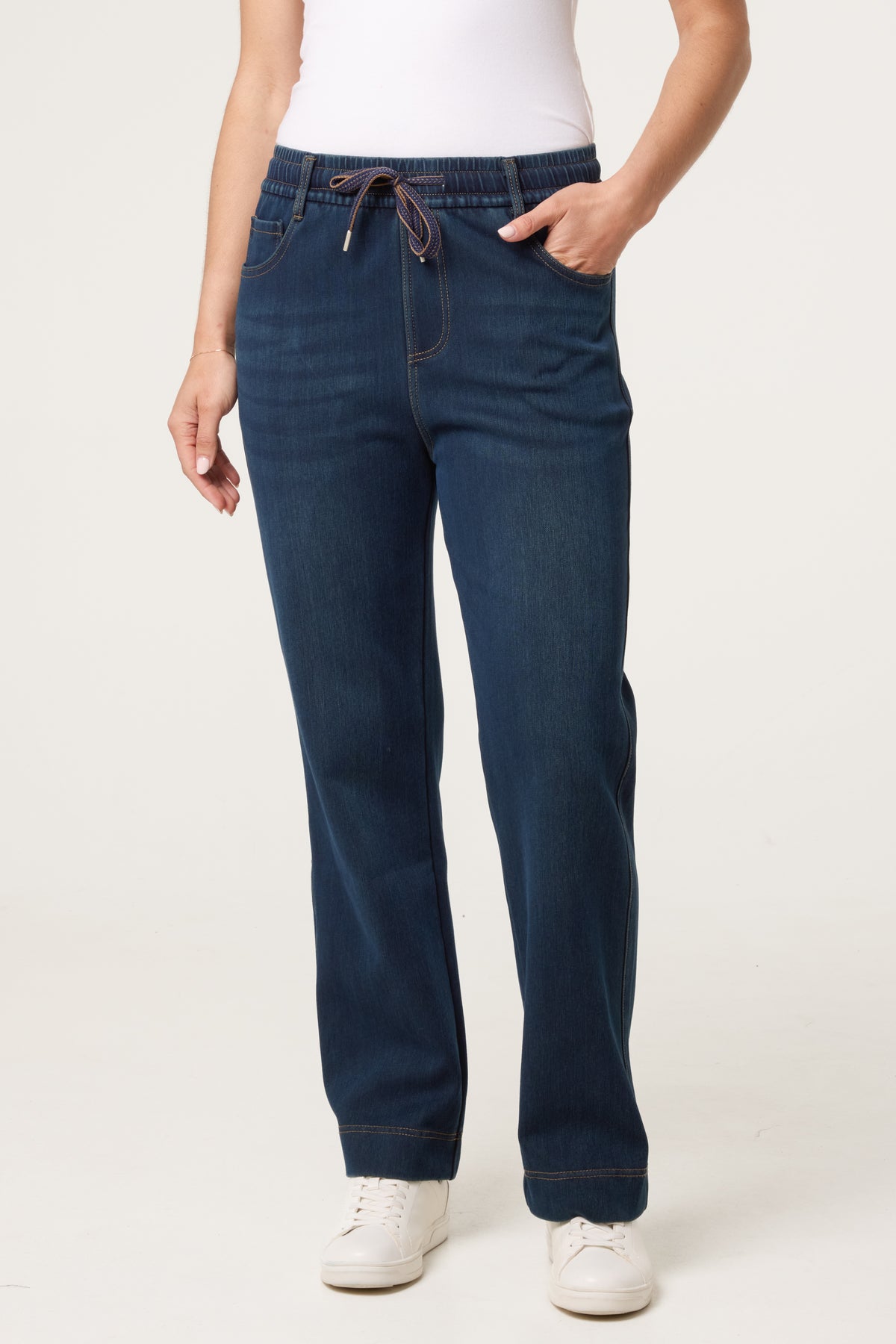 Drawstring Elasticated Waist Jeans