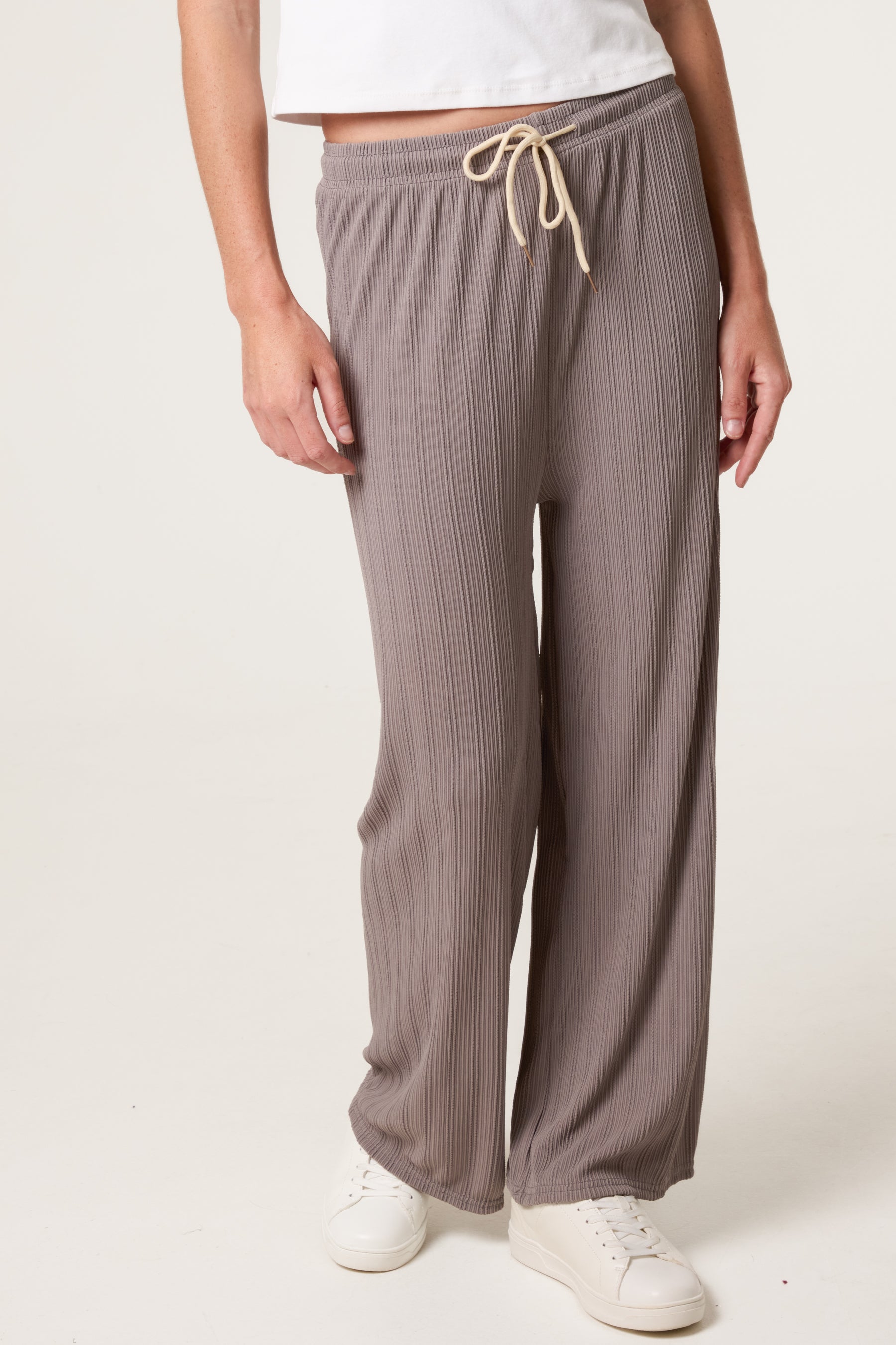 Ribbed Wide Leg Trousers