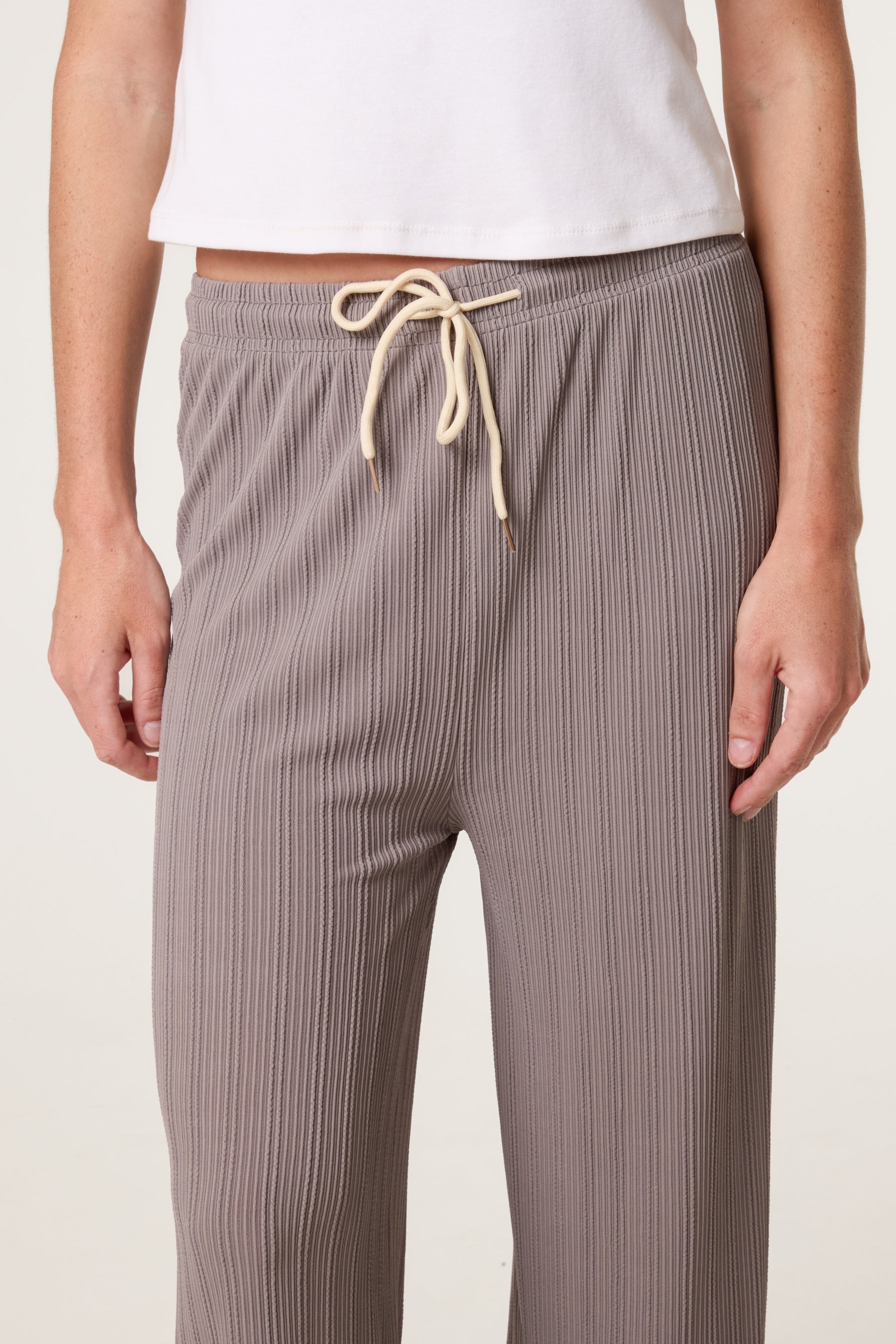 Ribbed Wide Leg Trousers