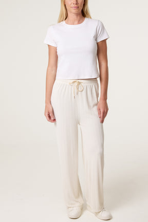 Ribbed Wide Leg Trousers