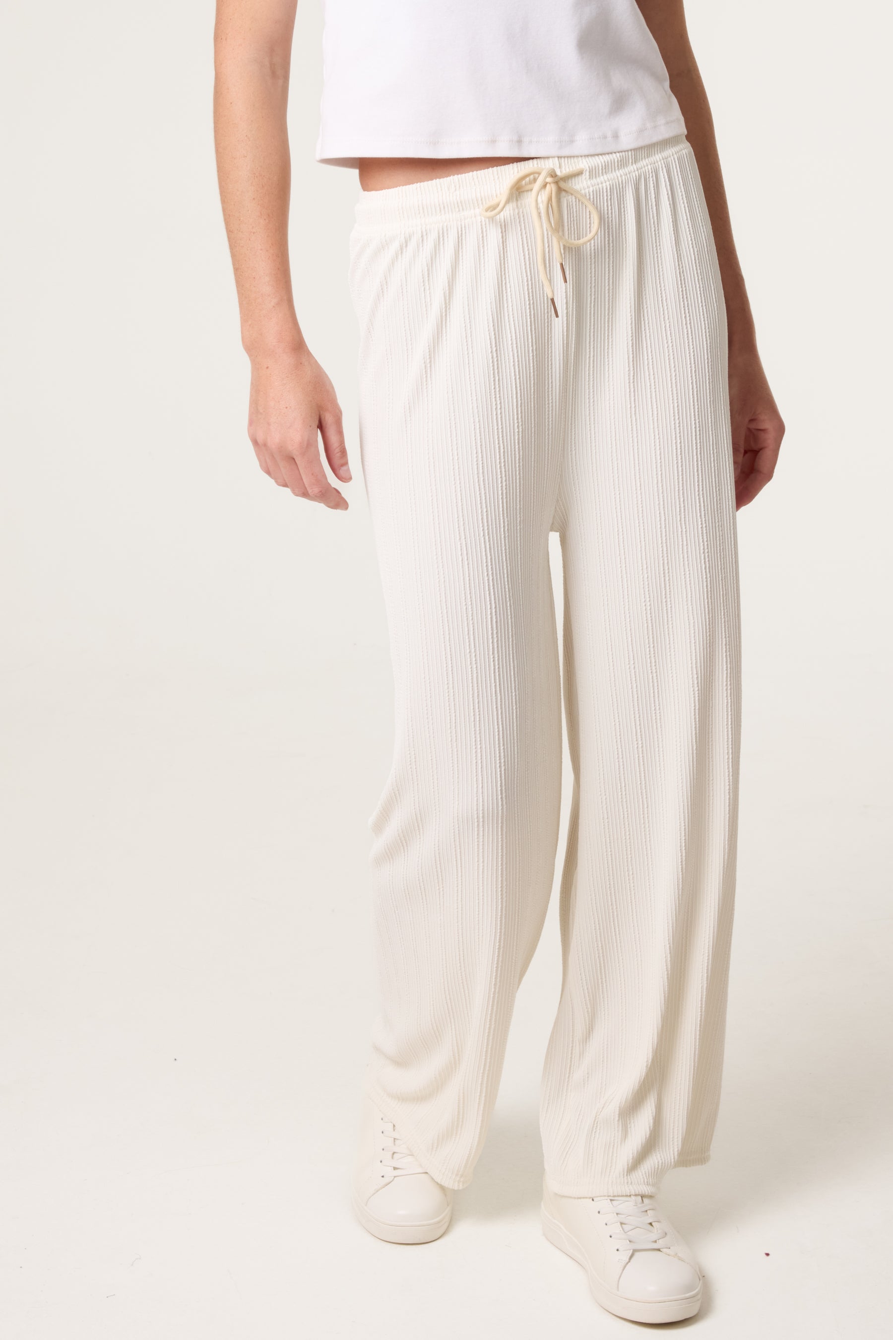 Ribbed Wide Leg Trousers