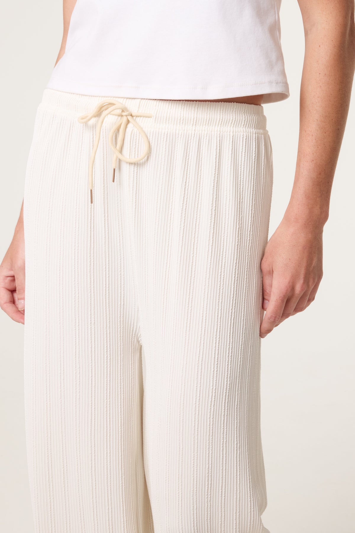 Ribbed Wide Leg Trousers
