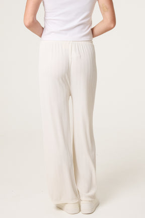 Ribbed Wide Leg Trousers
