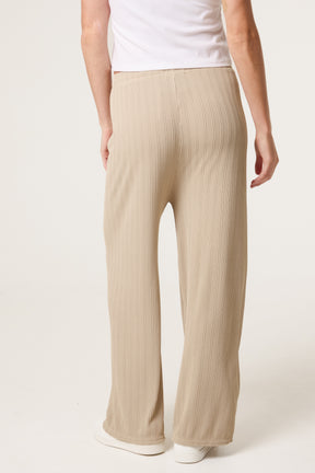 Ribbed Wide Leg Trousers