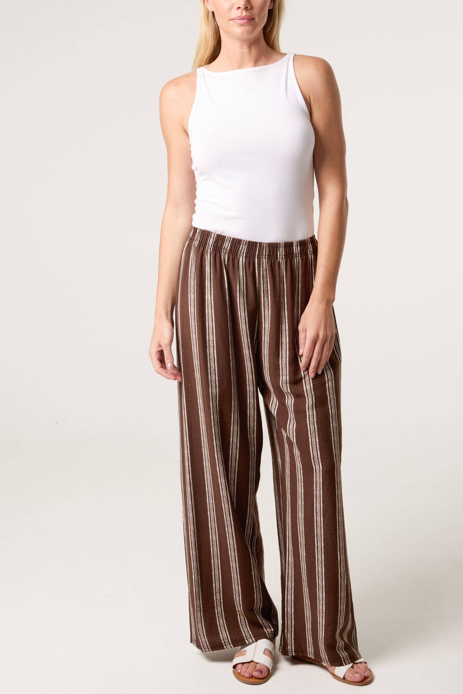 Striped Wide Leg Trouser