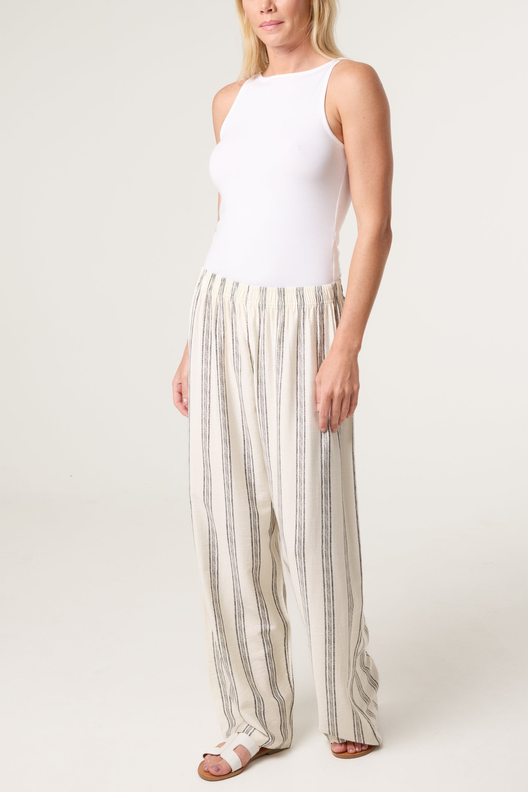 Striped Wide Leg Trouser