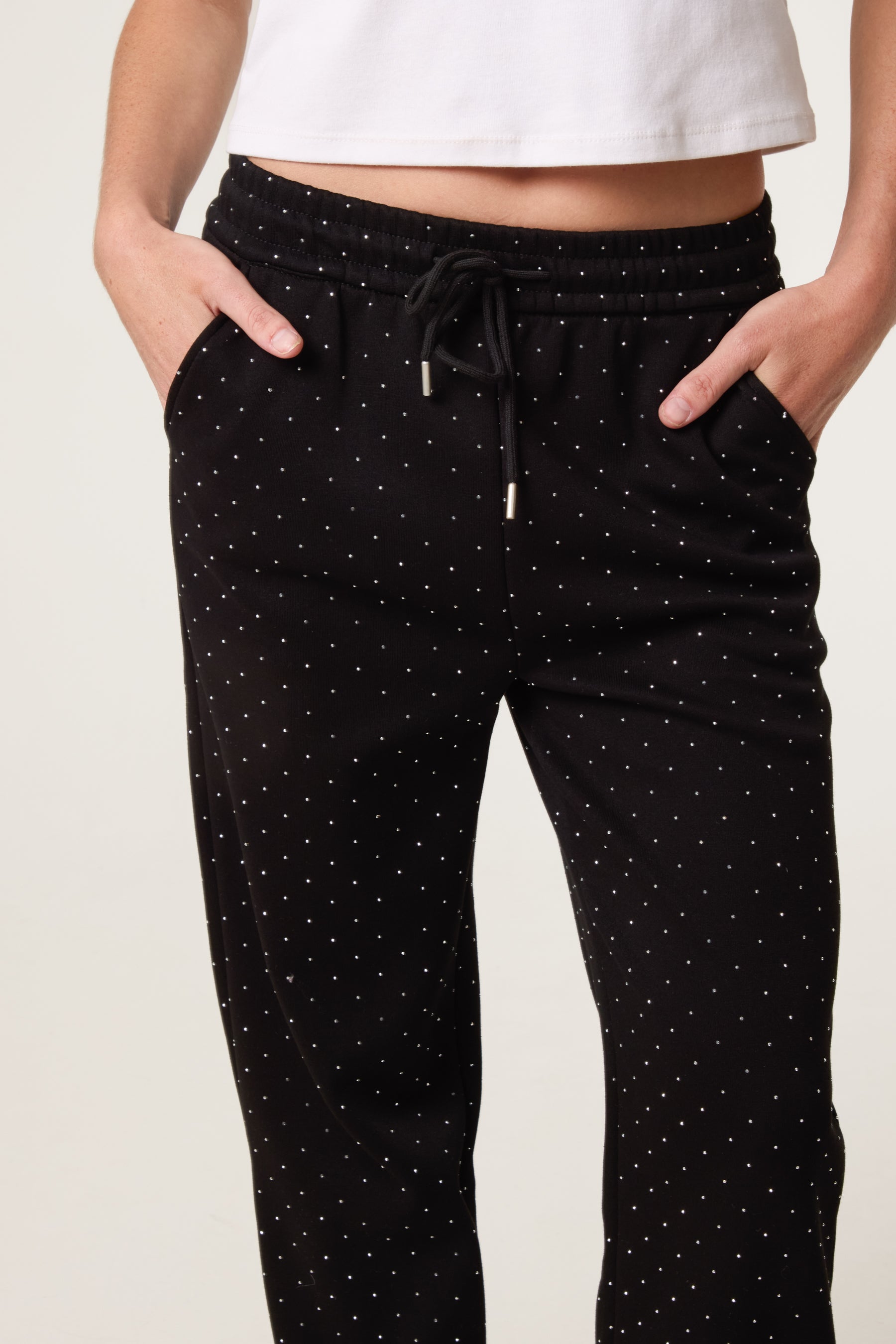Embellished Athletic Cotton Cuffed Trouser