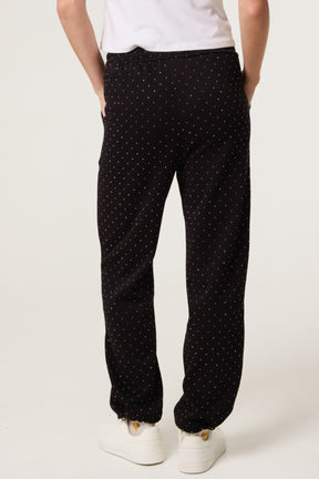 Embellished Athletic Cotton Cuffed Trouser