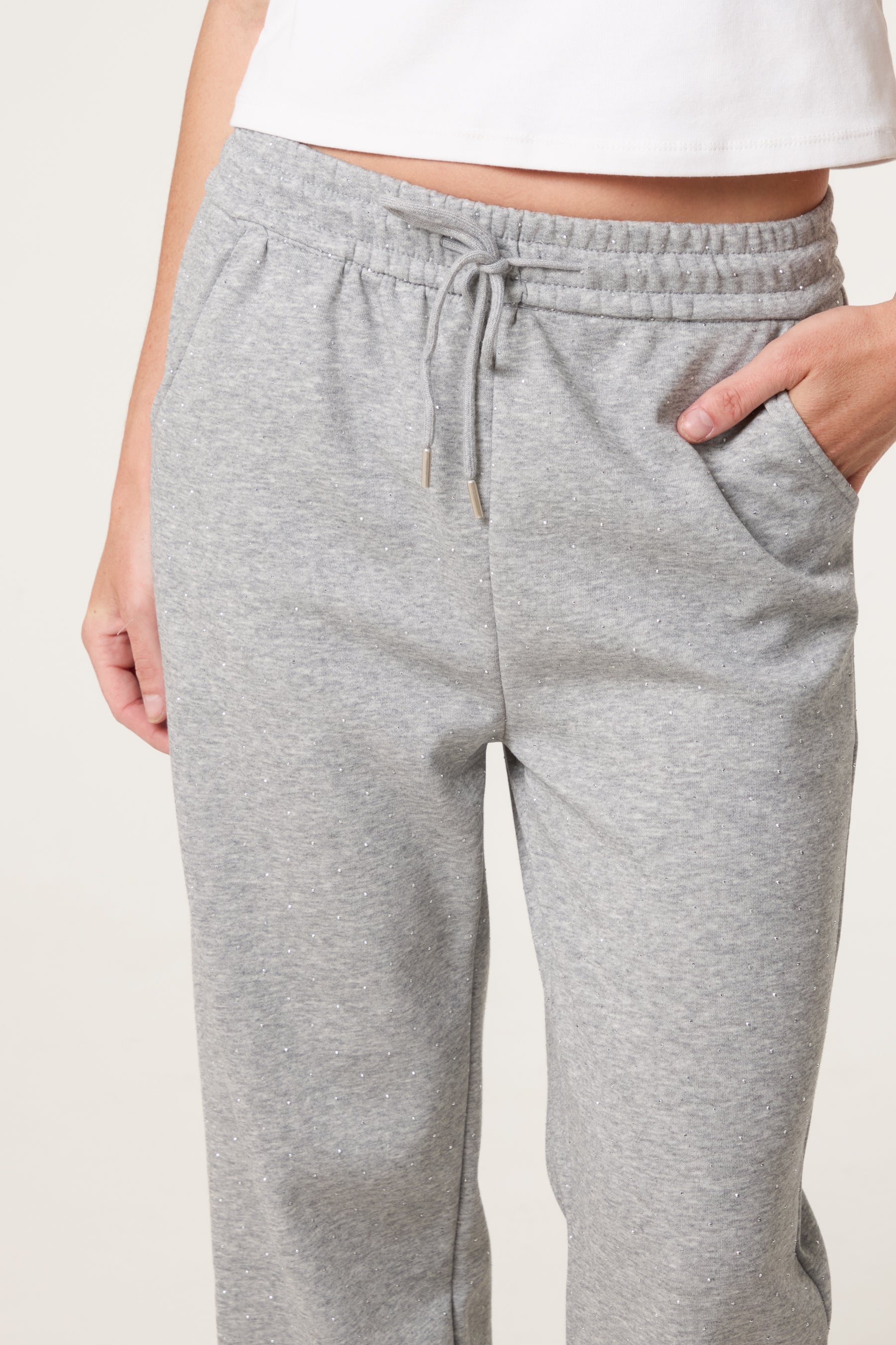 Embellished Athletic Cotton Cuffed Trouser
