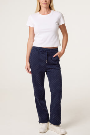 Embellished Athletic Cotton Cuffed Trouser