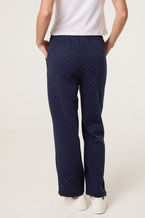 Embellished Athletic Cotton Cuffed Trouser