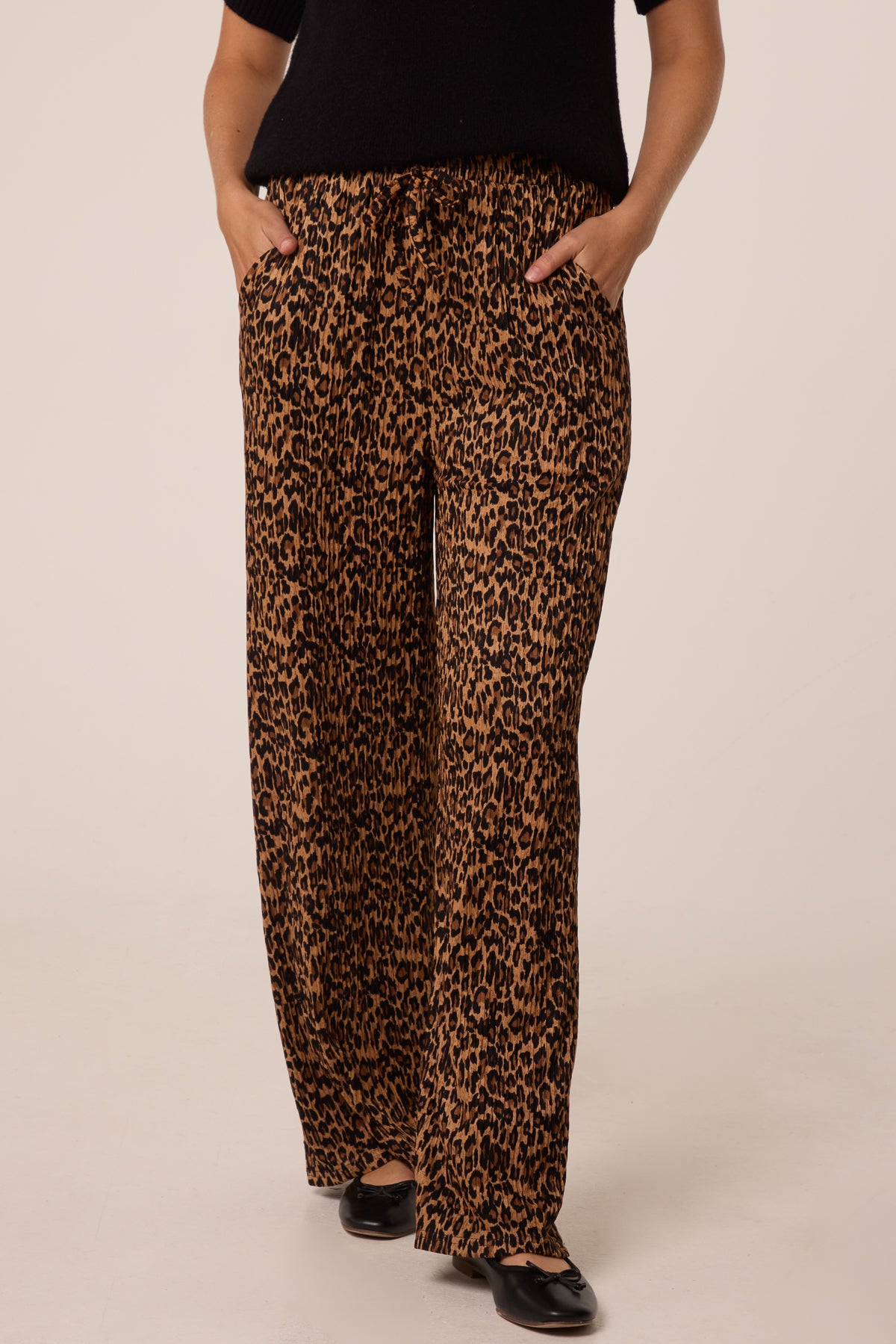 Leopard Print Wide Leg Trouser