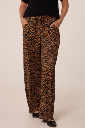 Leopard Print Wide Leg Trouser