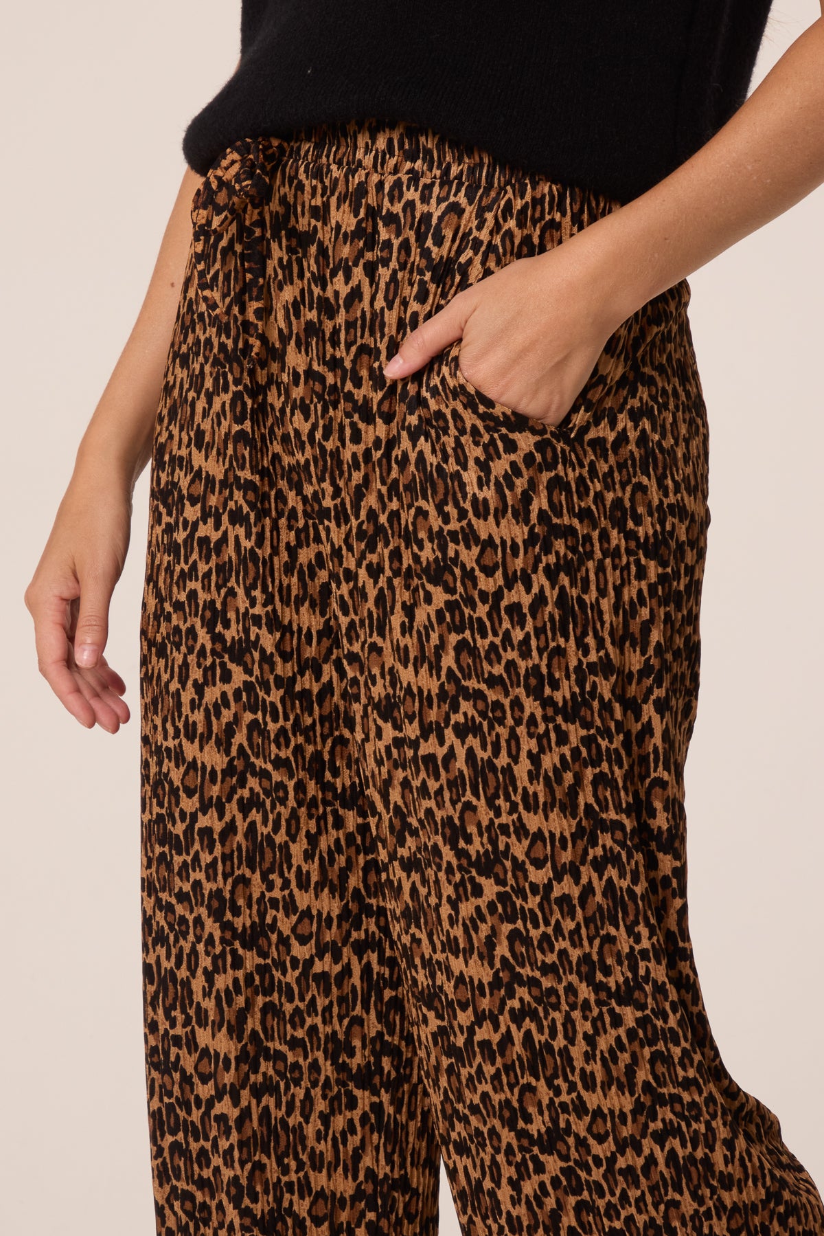 Leopard Print Wide Leg Trouser