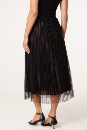 Pearl Embellished Midi Skirt