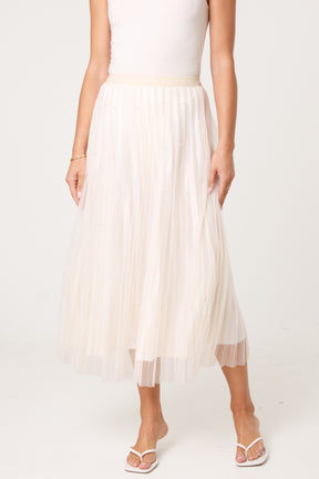 Pearl Embellished Midi Skirt