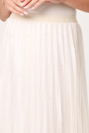 Pearl Embellished Midi Skirt