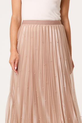 Pearl Embellished Midi Skirt