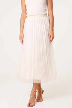 Diamante Embellished Mesh Midi Skirt