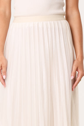 Diamante Embellished Mesh Midi Skirt