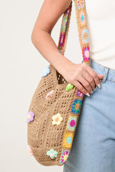 3D Flower Crochet Tote Bag