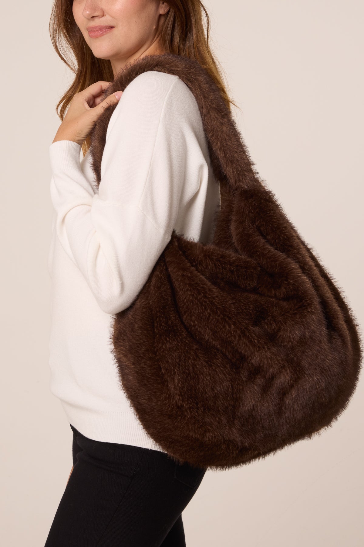 Faux Fur Slouch Bag