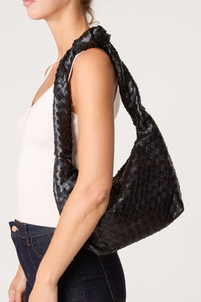 Braided Textured Hobo Bag