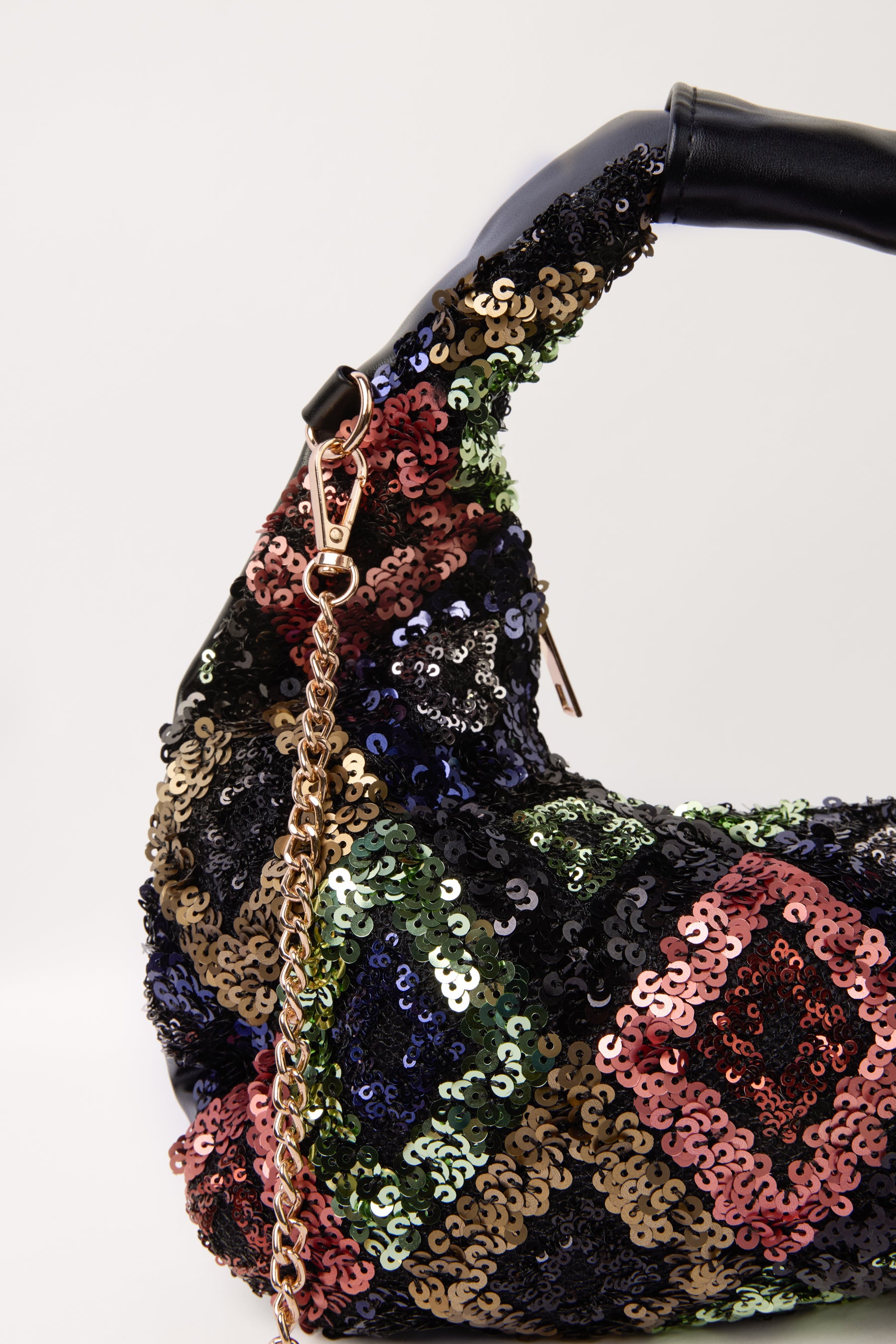 All-Over Embellished Hobo Handbag