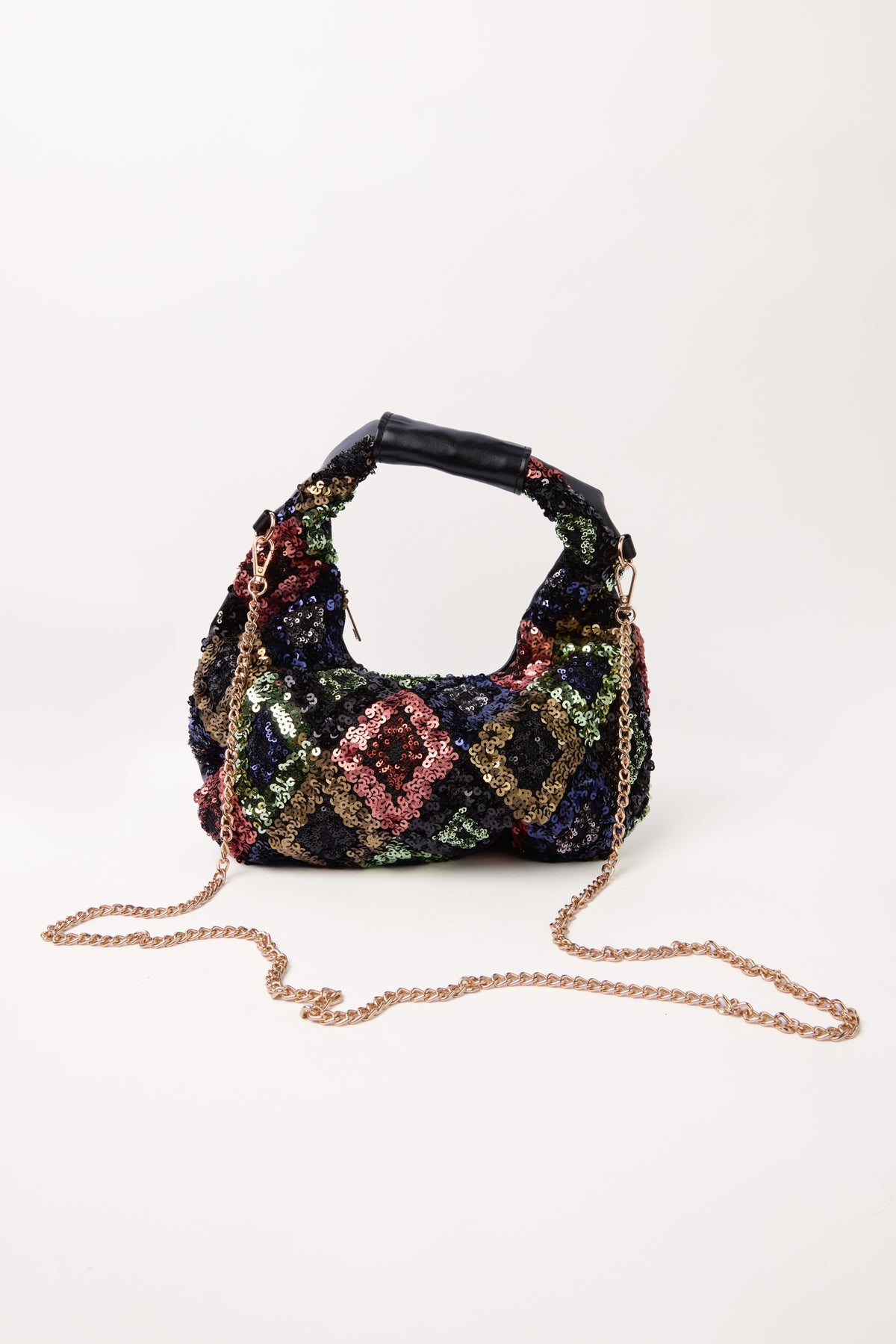 All-Over Embellished Hobo Handbag
