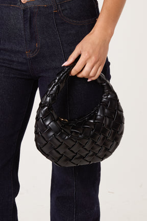 Woven Faux Leather Handbag