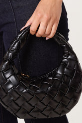 Woven Faux Leather Handbag