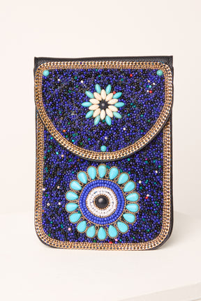Handmade Greek Eye Beaded Crossbody Bag