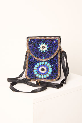 Handmade Greek Eye Beaded Crossbody Bag
