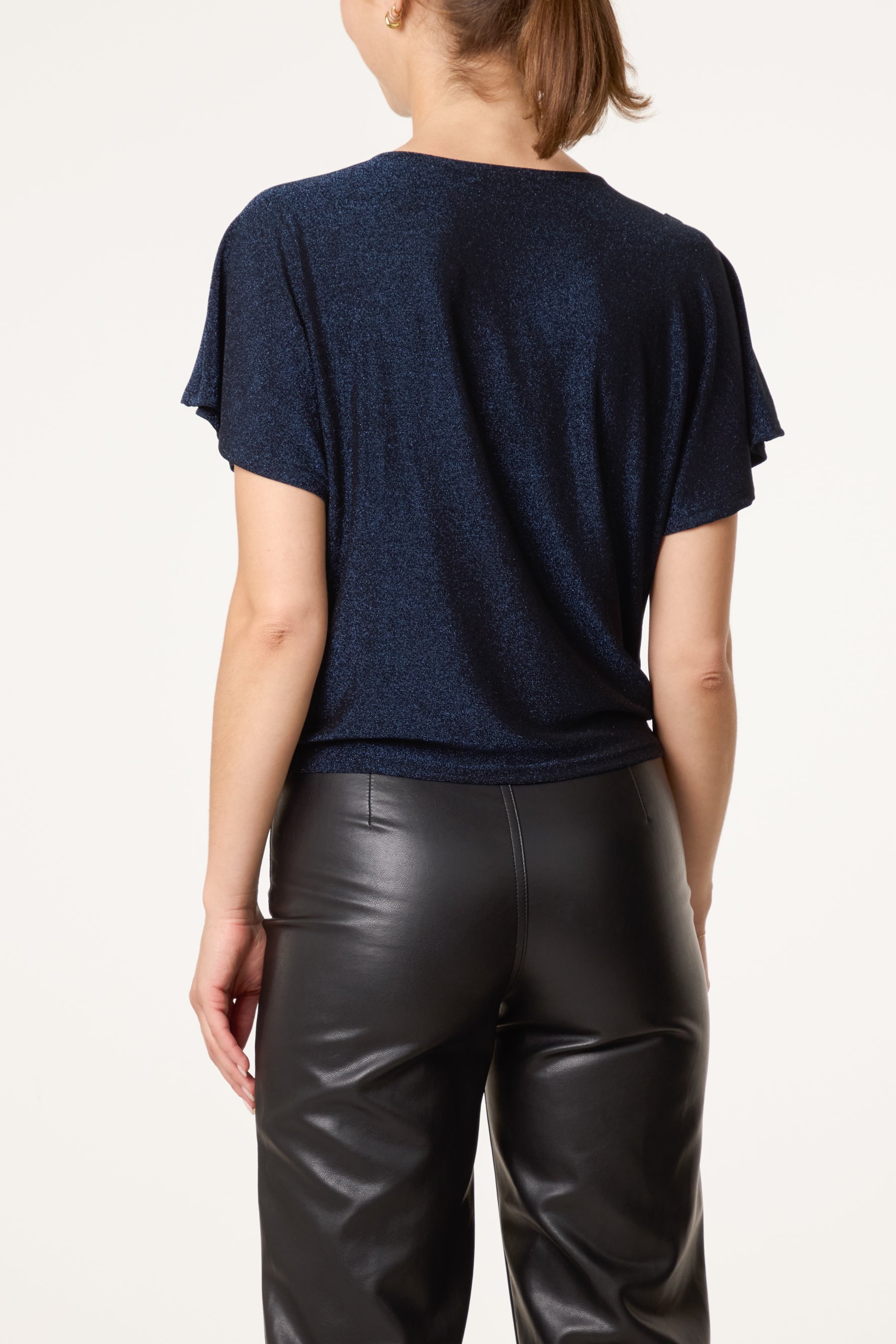 Asymmetric Draped Cowl Neck Top