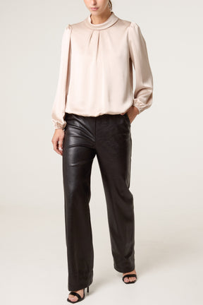 Satin Feel Puffball Blouse