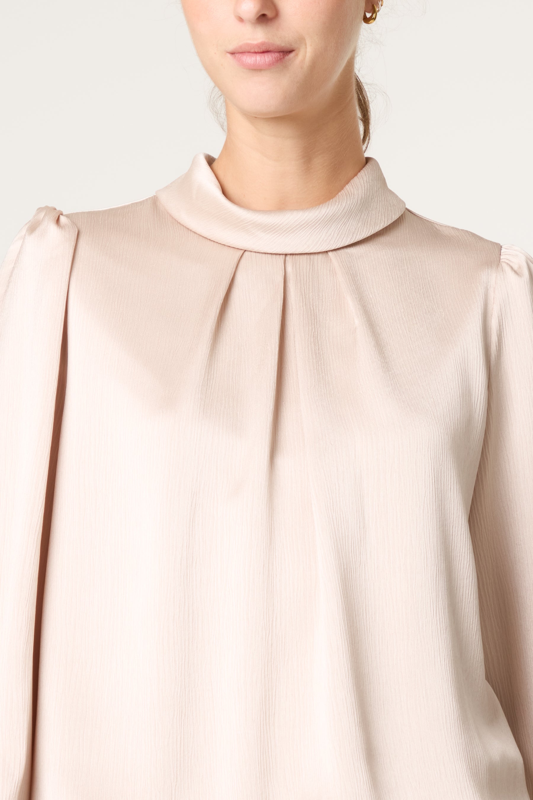 Satin Feel Puffball Blouse