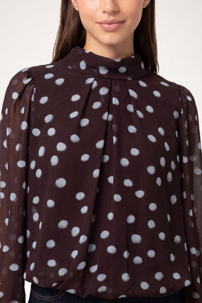 Polkadot Puff Ball Blouse