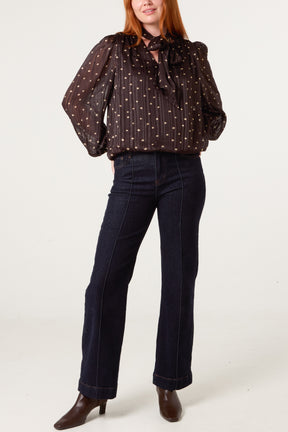 Puffball Metallic Polkadot Blouse