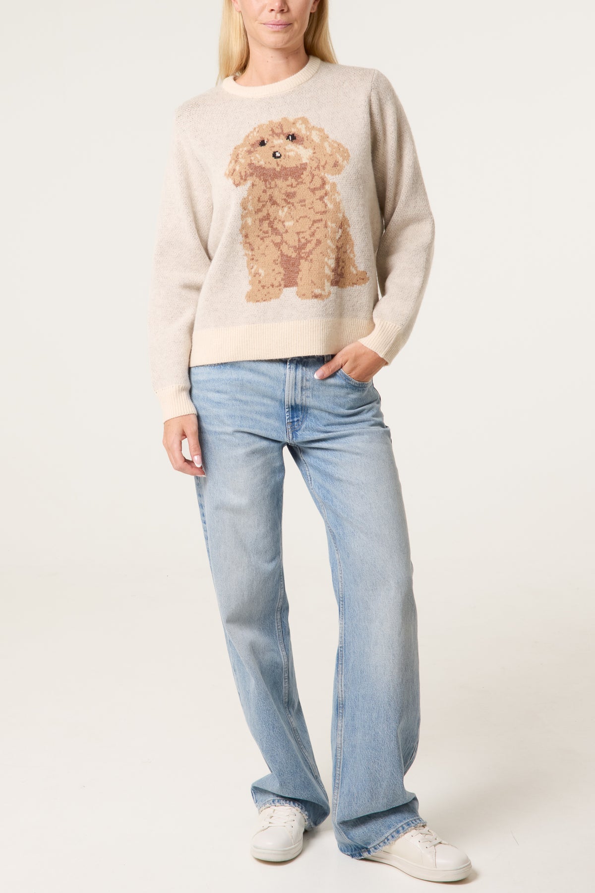 Knitted Round Neck Dog Jumper