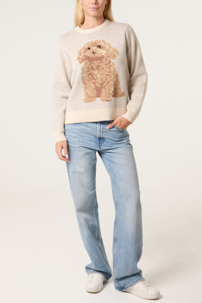 Knitted Round Neck Dog Jumper