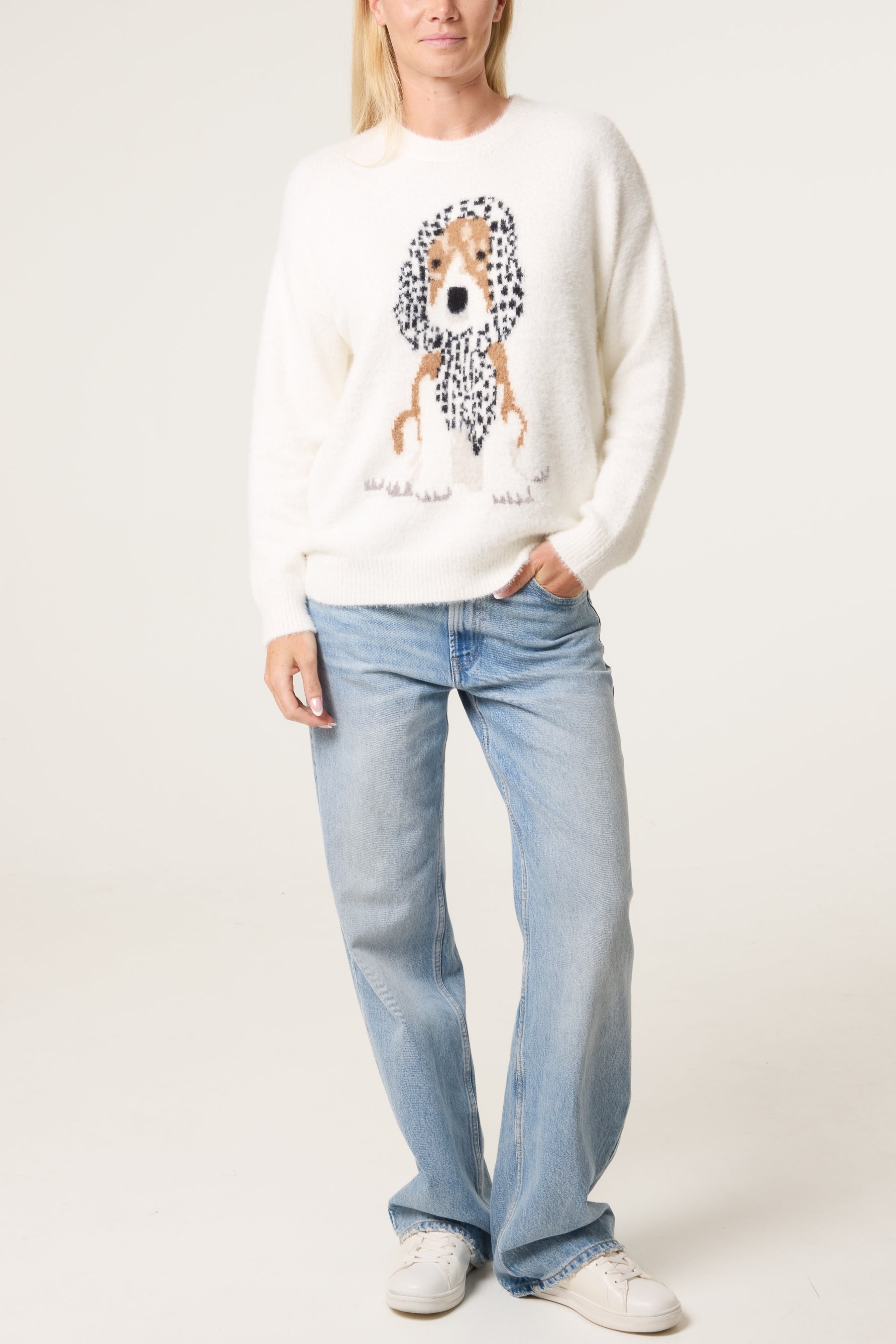 Intarsia Beagle Spotted Jumper