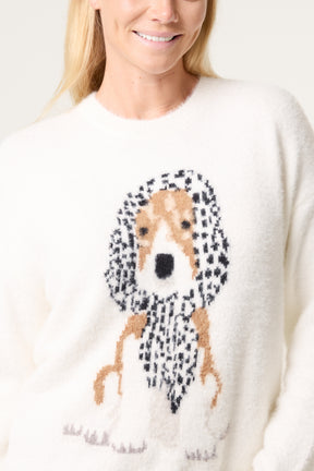 Intarsia Beagle Spotted Jumper