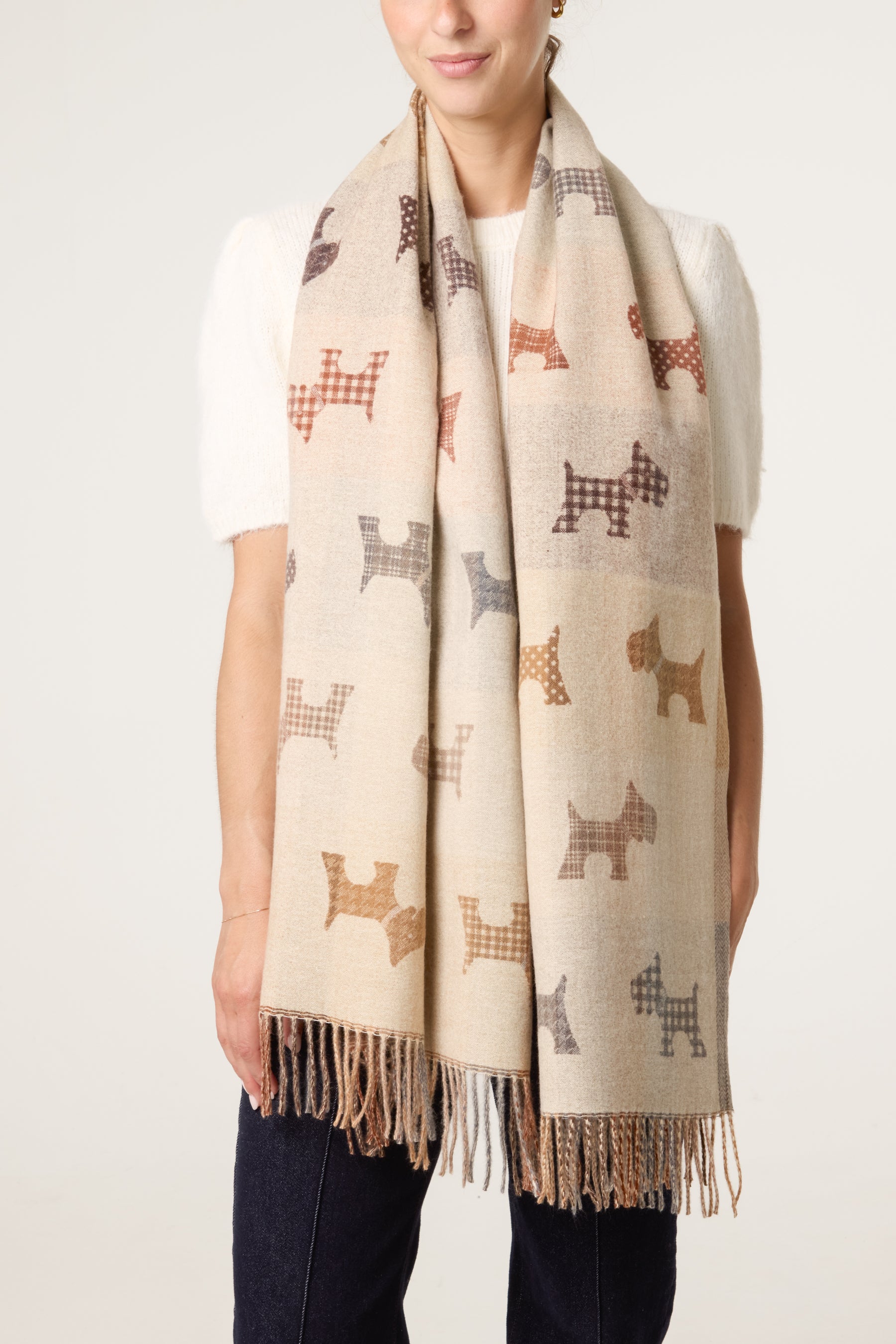 Modern Dog Print Scarf
