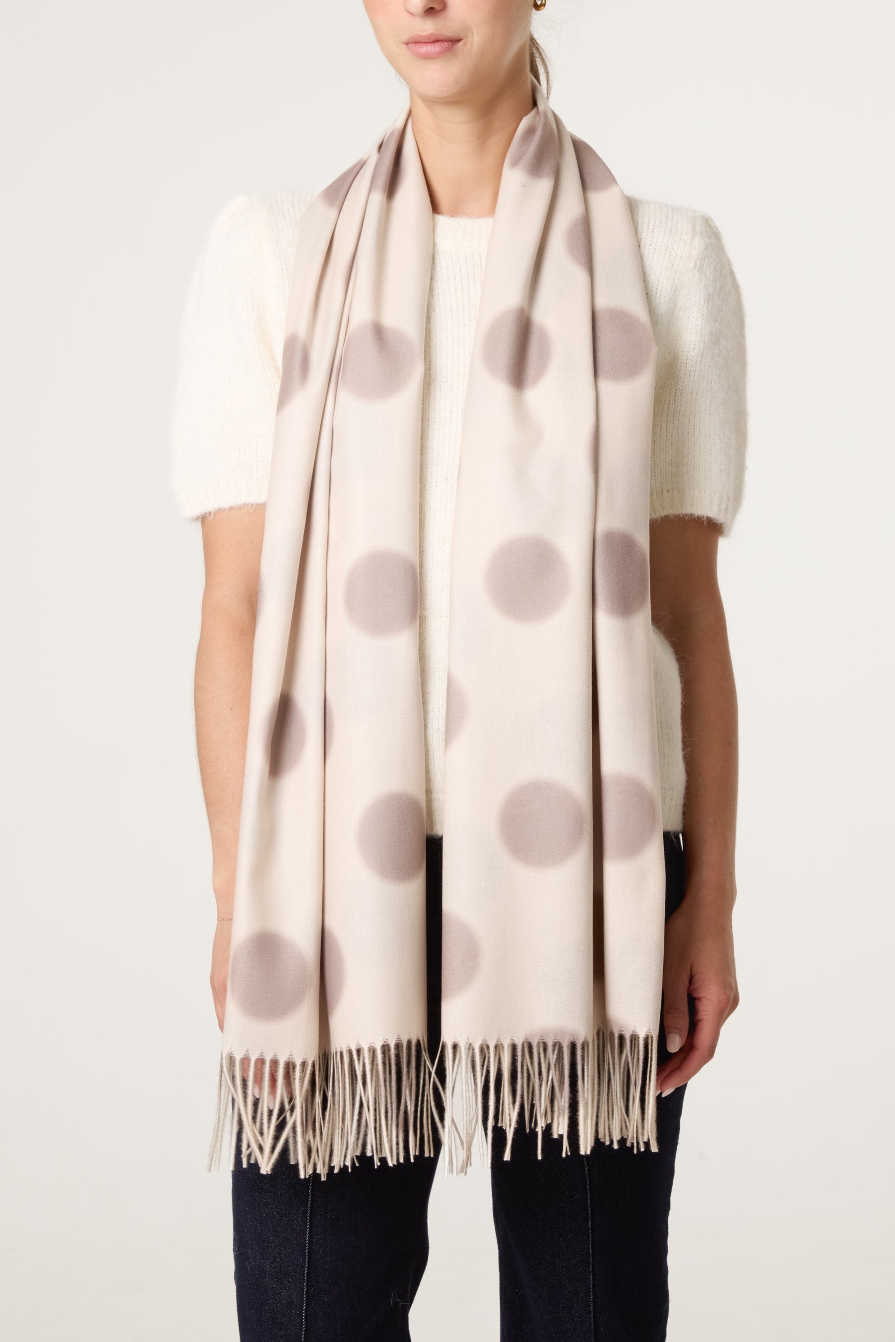Maxi Polka Dot Pattern Scarf