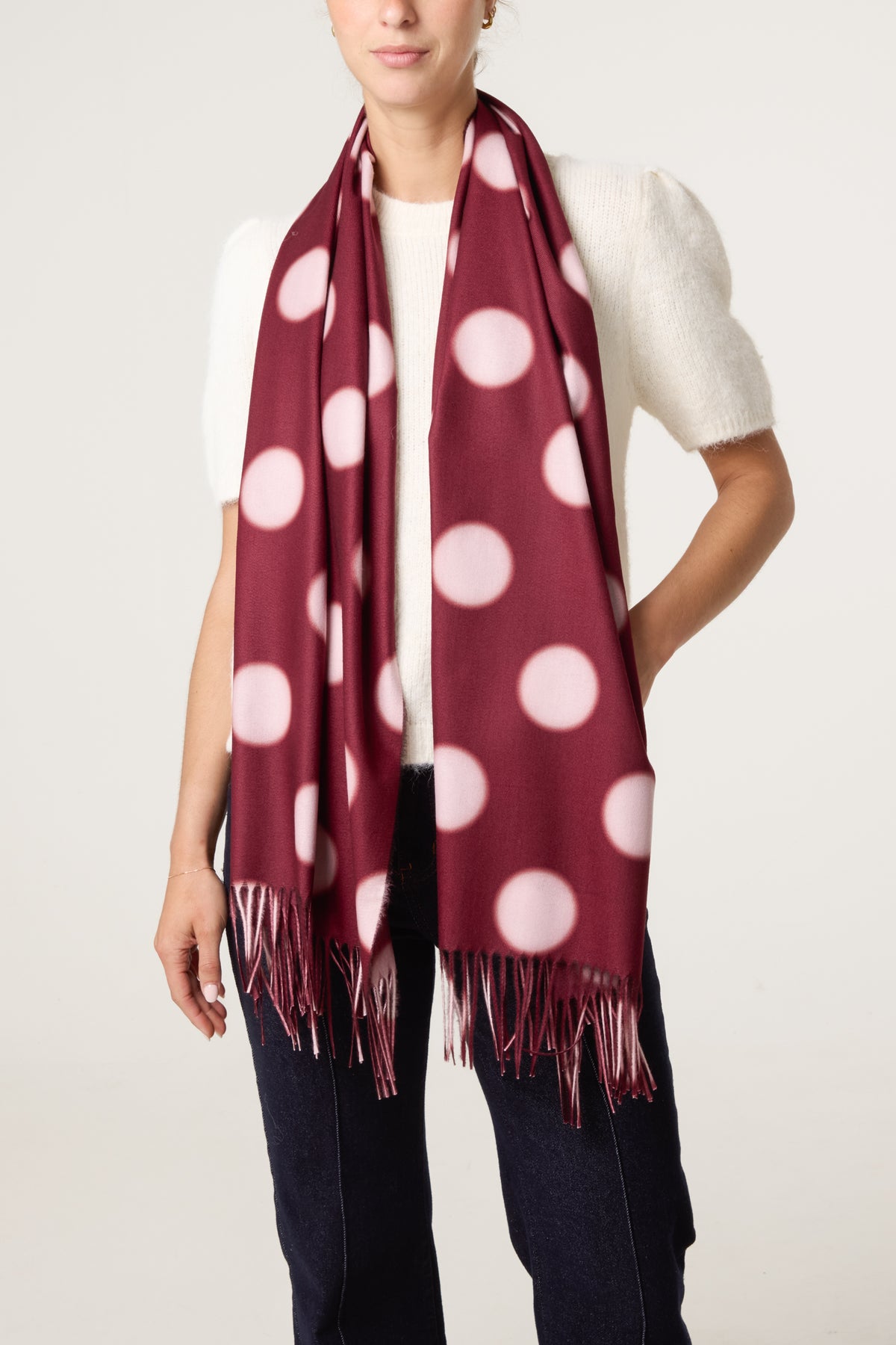 Maxi Polka Dot Pattern Scarf