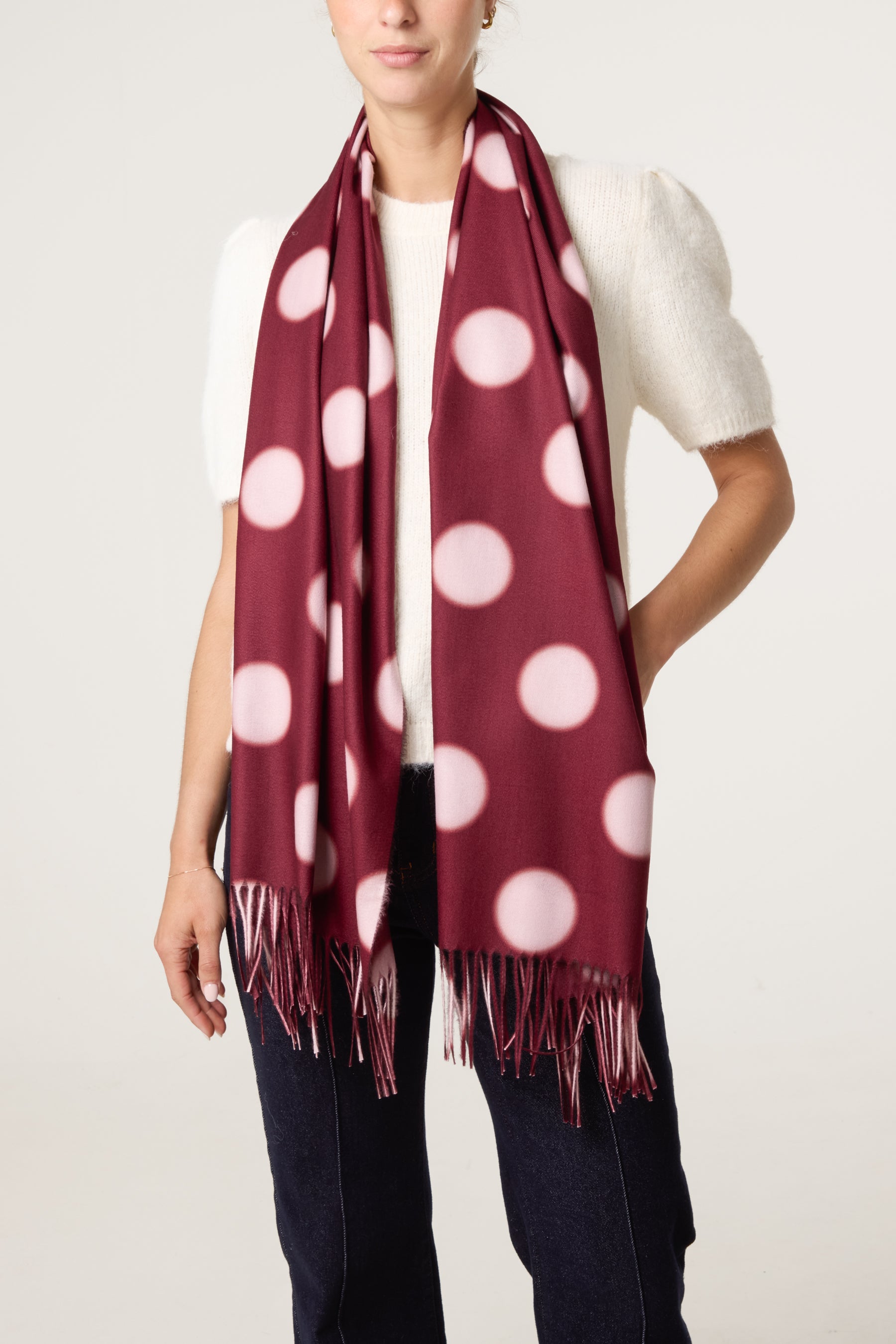 Maxi Polka Dot Pattern Scarf