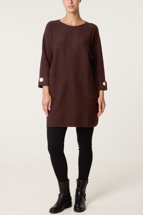 Button Detail Seam Pocket Jumper